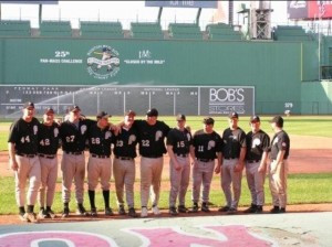J.P. Songin and his teammates at Fenway.